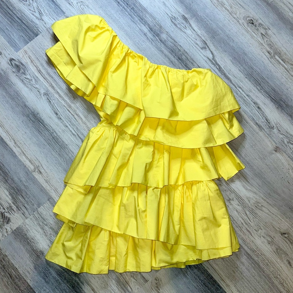 💝Tuckernuck Hyacinth House Yellow Ruffle Sofie Mini Dress Women’s Size Small S - Picture 3 of 8